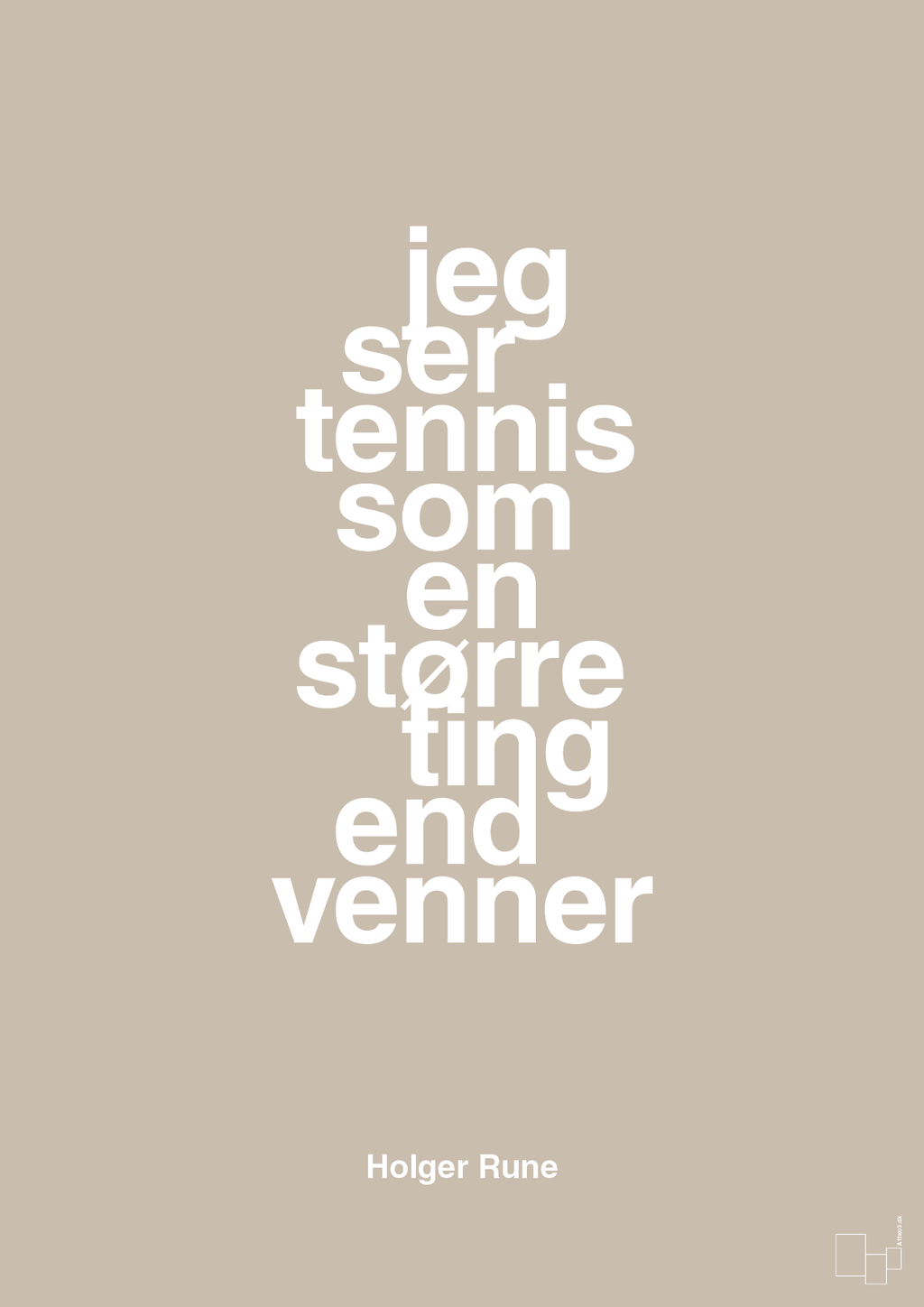 plakat: jeg ser tennis som en større ting end venner - creamy mushroom-Tennis-A1two3