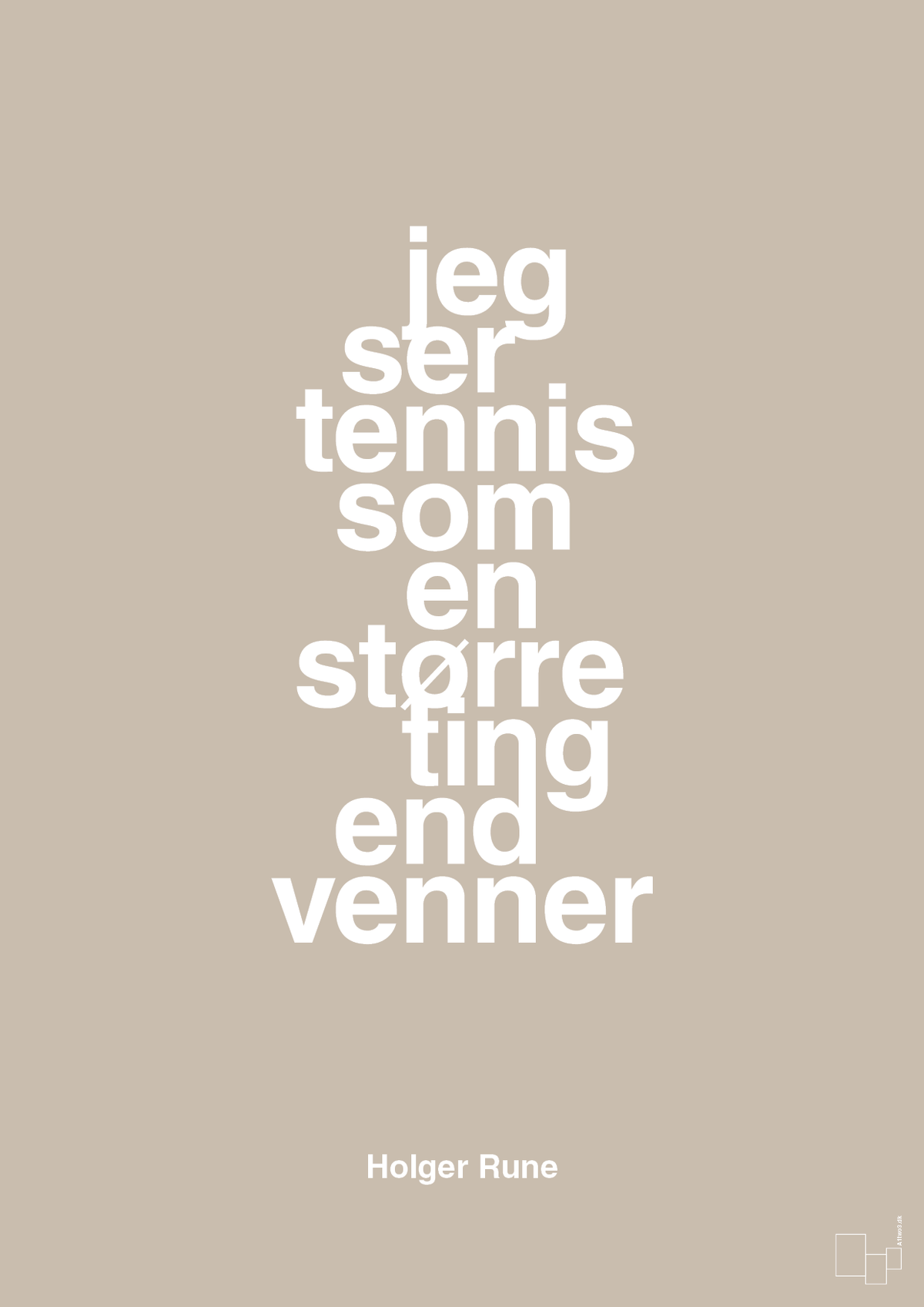 plakat: jeg ser tennis som en større ting end venner - creamy mushroom-Tennis-A1two3