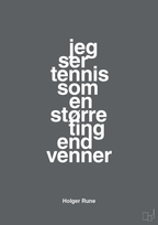 plakat: jeg ser tennis som en større ting end venner - graphic charcoal-Tennis-A1two3