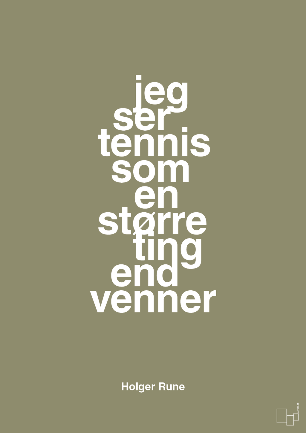 plakat: jeg ser tennis som en større ting end venner - misty forrest-Tennis-A1two3