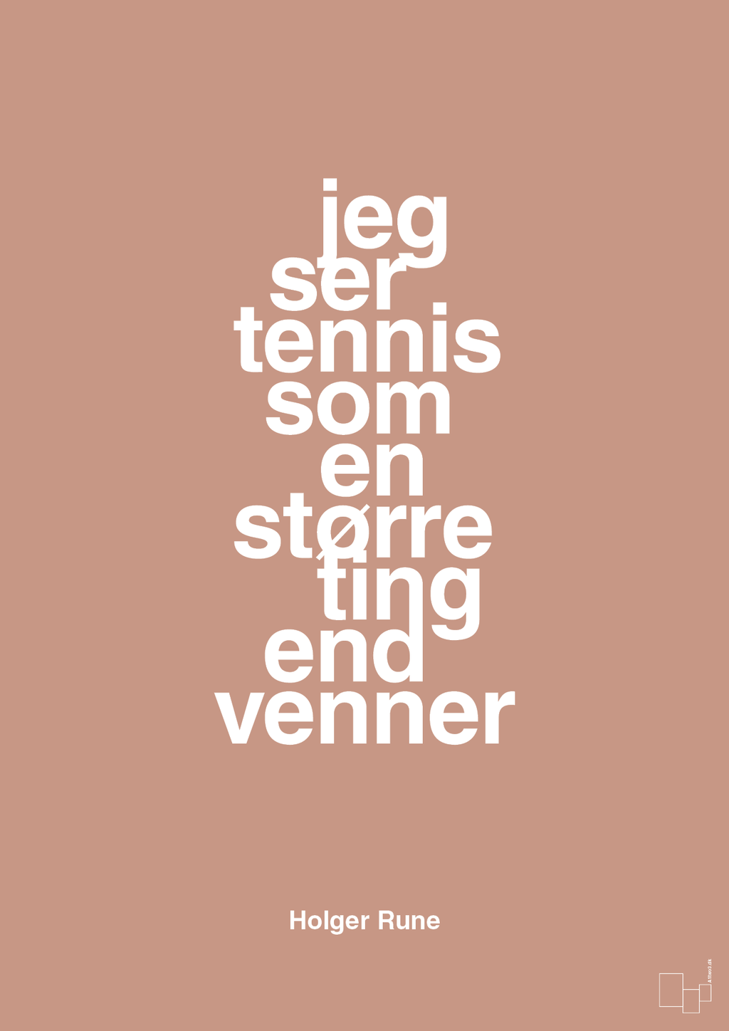 plakat: jeg ser tennis som en større ting end venner - powder-Tennis-A1two3