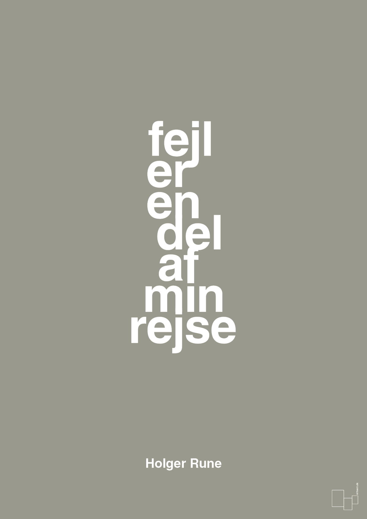 plakat: fejl er en del af min rejse - battleship gray-Tennis-A1two3