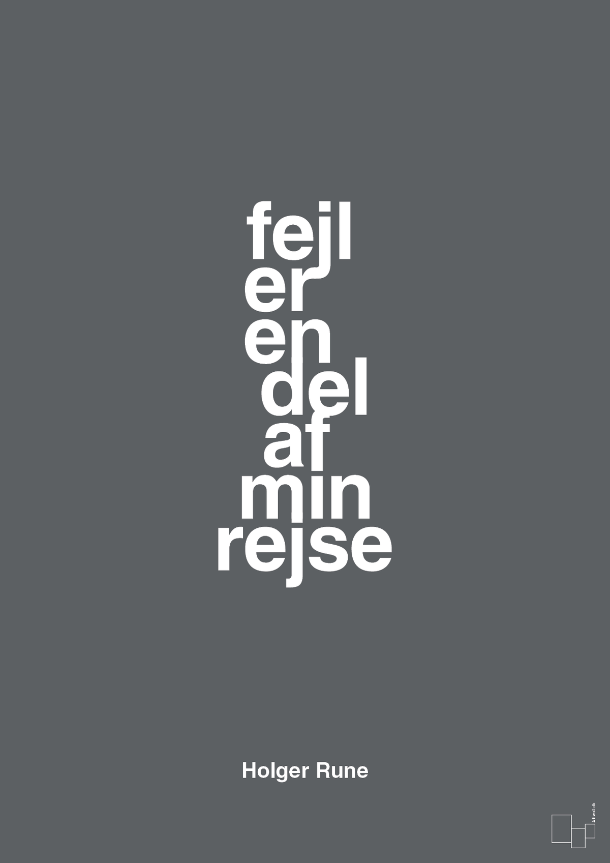 plakat: fejl er en del af min rejse - graphic charcoal-Tennis-A1two3