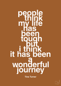 plakat: people think my life has been tough but I think it’s been a wonderful journey - cognac-Musiker-A1two3