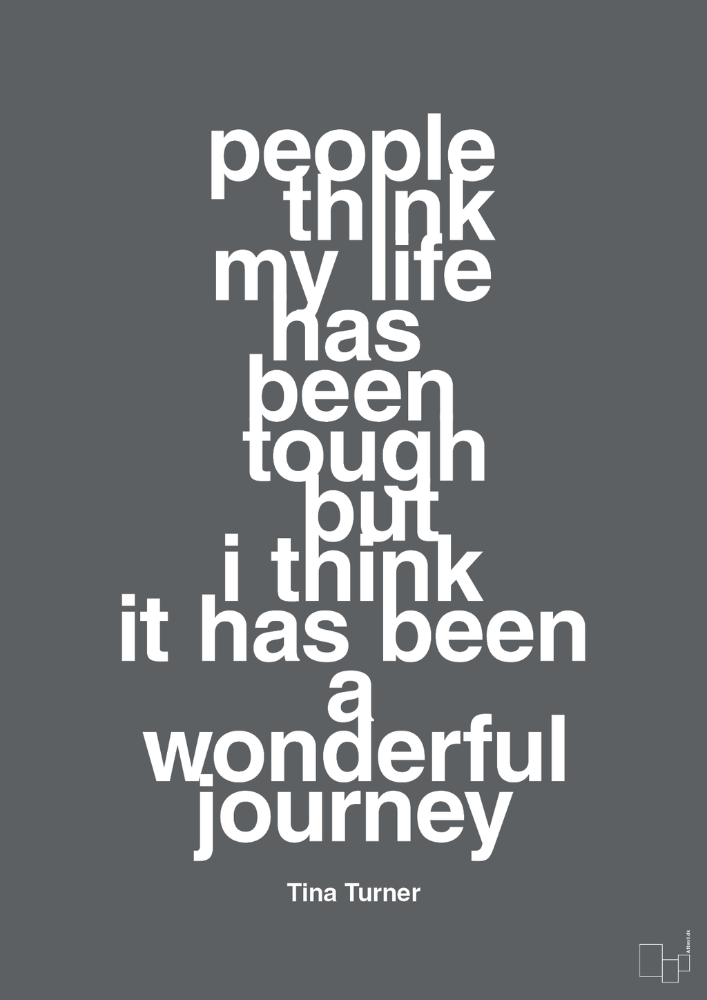 plakat: people think my life has been tough but I think it’s been a wonderful journey - graphic charcoal-Musiker-A1two3