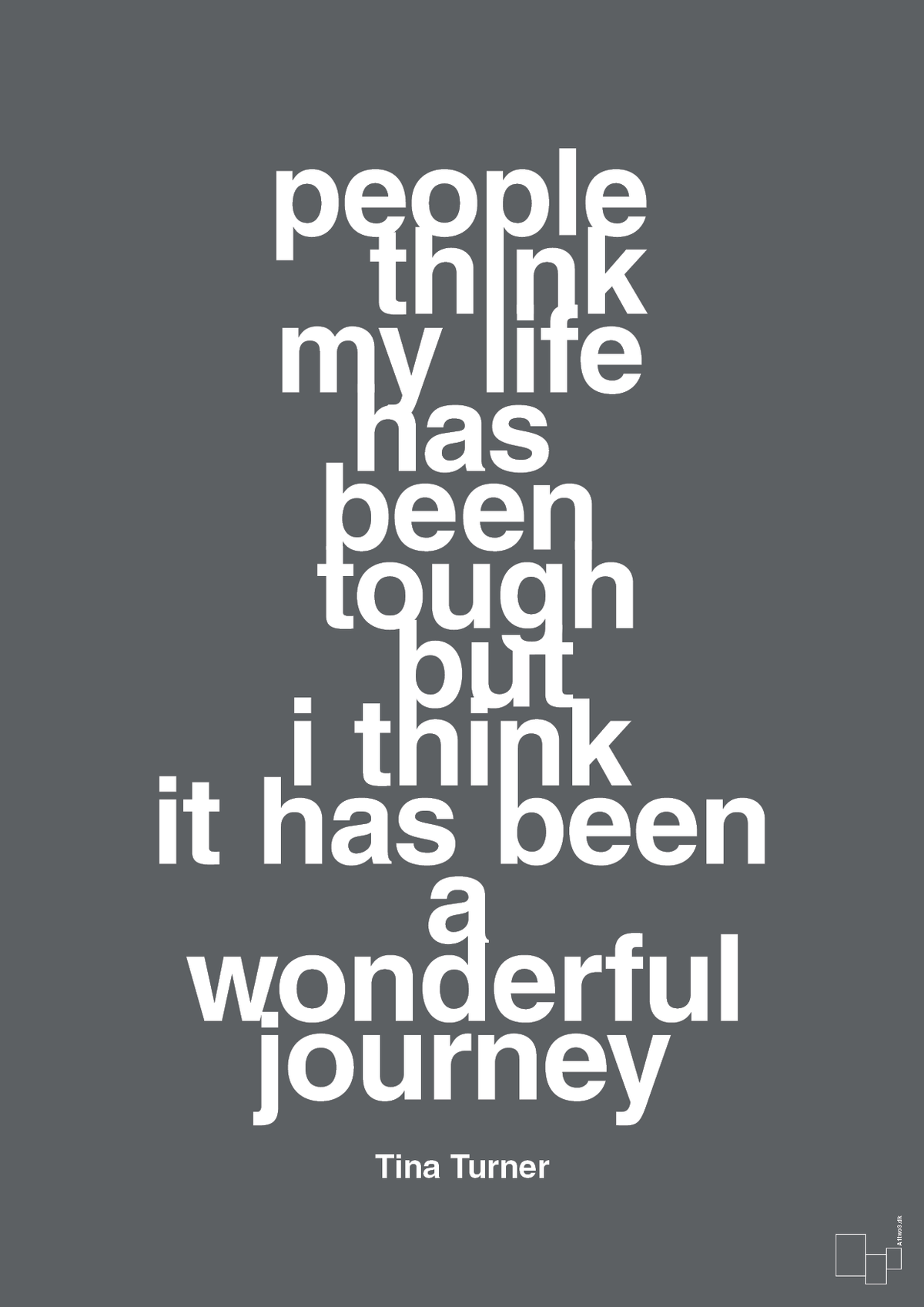 plakat: people think my life has been tough but I think it’s been a wonderful journey - graphic charcoal-Musiker-A1two3