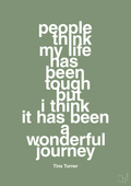 plakat: people think my life has been tough but I think it’s been a wonderful journey - jade-Musiker-A1two3