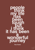 plakat: people think my life has been tough but I think it’s been a wonderful journey - red pepper-Musiker-A1two3