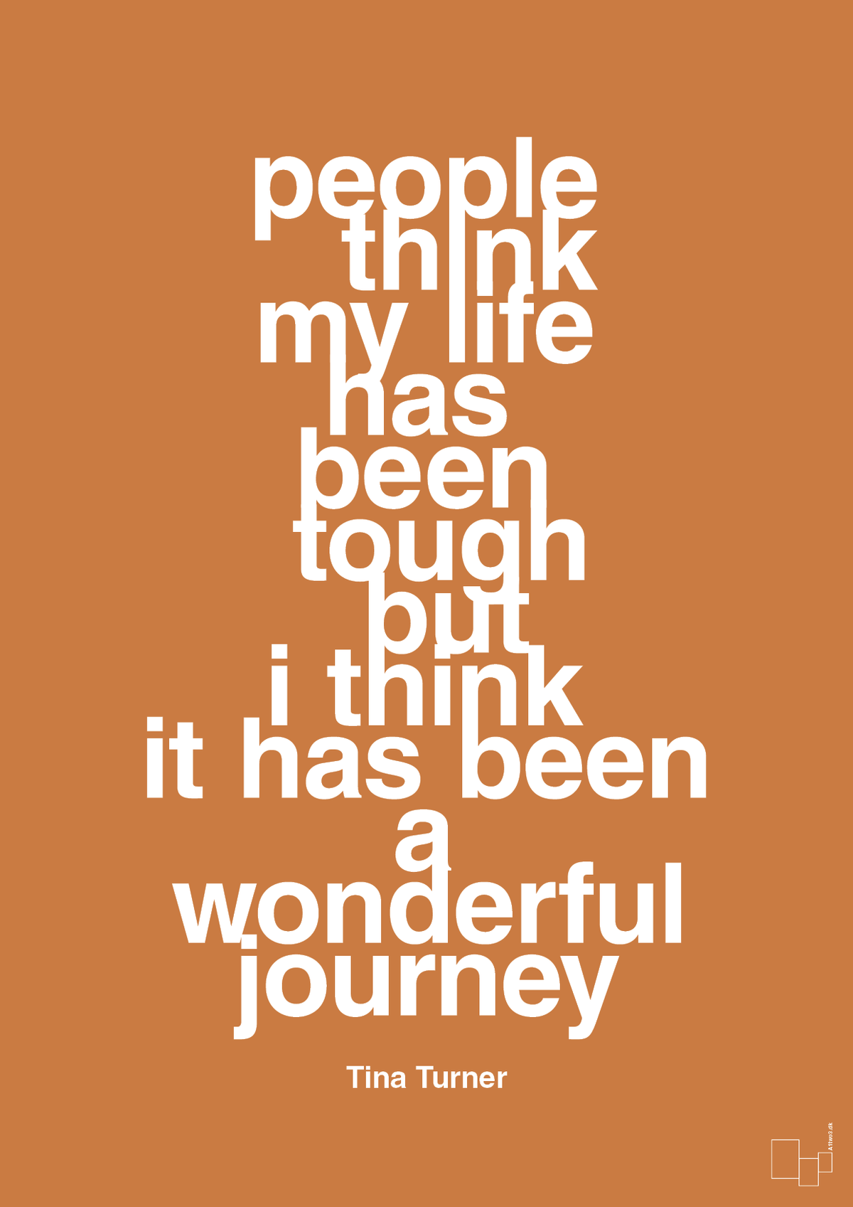 plakat: people think my life has been tough but I think it’s been a wonderful journey - rumba orange-Musiker-A1two3