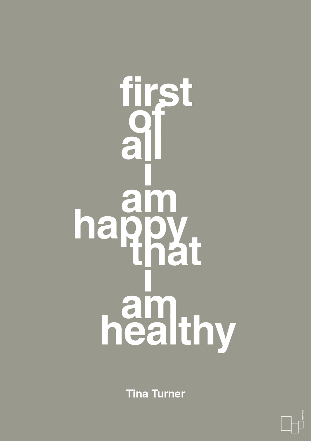 plakat: first of all i’m happy that i’m healthy - battleship gray-Musiker-A1two3
