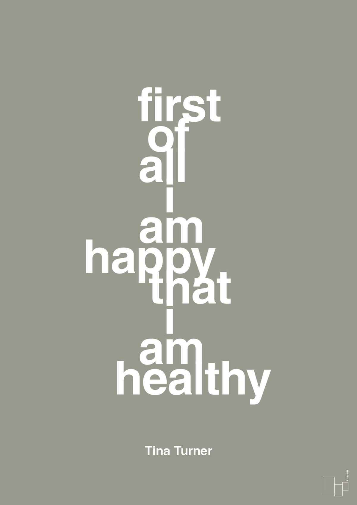 plakat: first of all i’m happy that i’m healthy - battleship gray-Musiker-A1two3