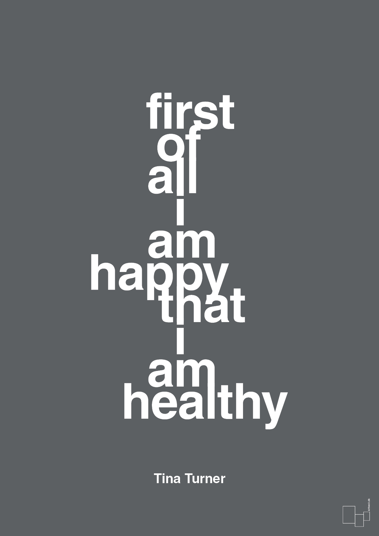 plakat: first of all i’m happy that i’m healthy - graphic charcoal-Musiker-A1two3