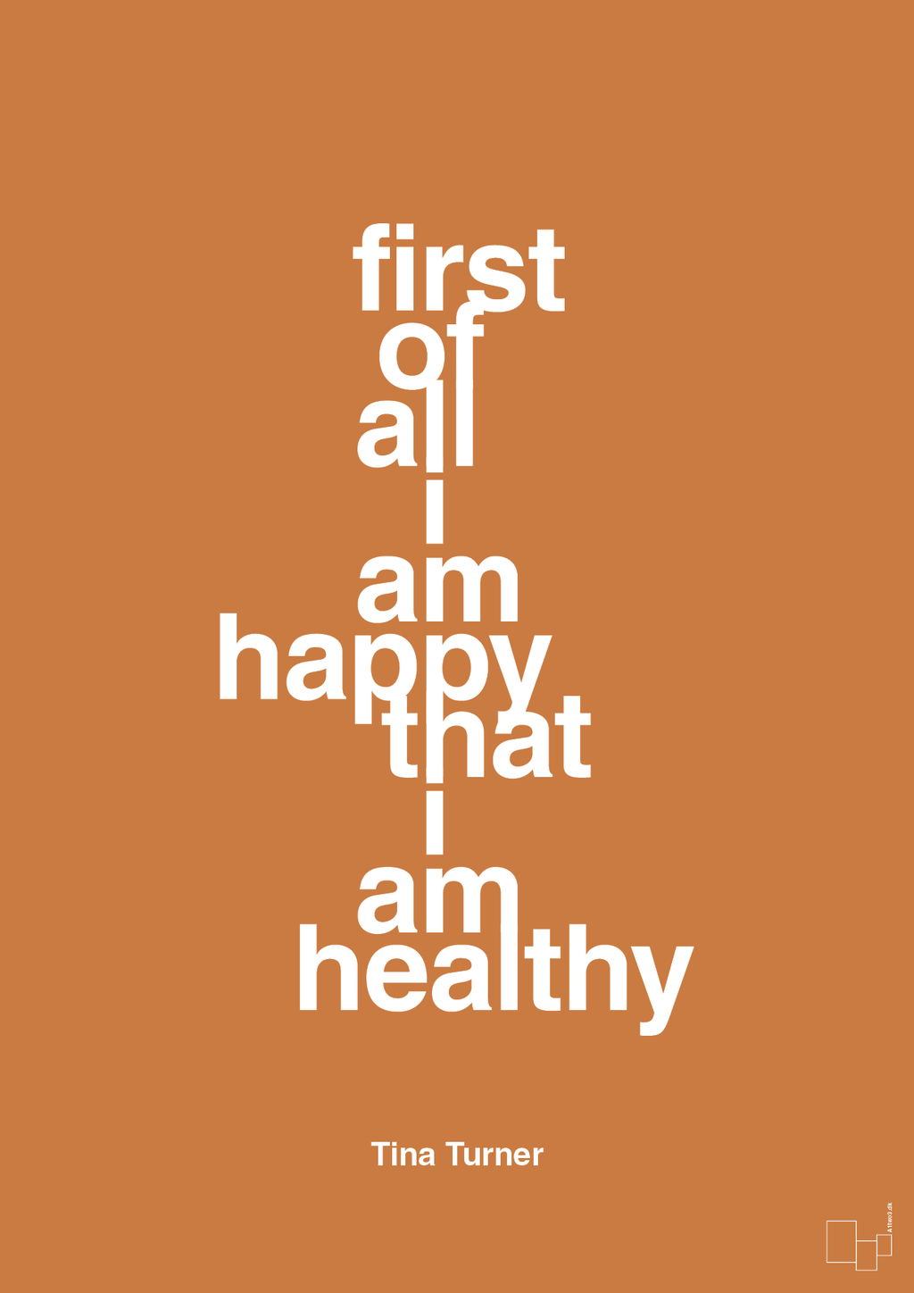 plakat: first of all i’m happy that i’m healthy - rumba orange-Musiker-A1two3