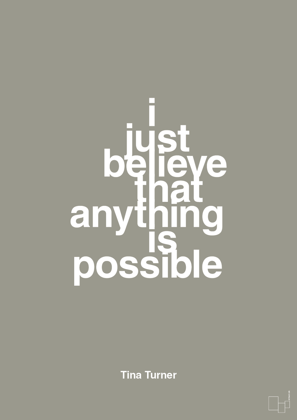 plakat: i just believe that anything is possible - battleship gray-Musiker-A1two3