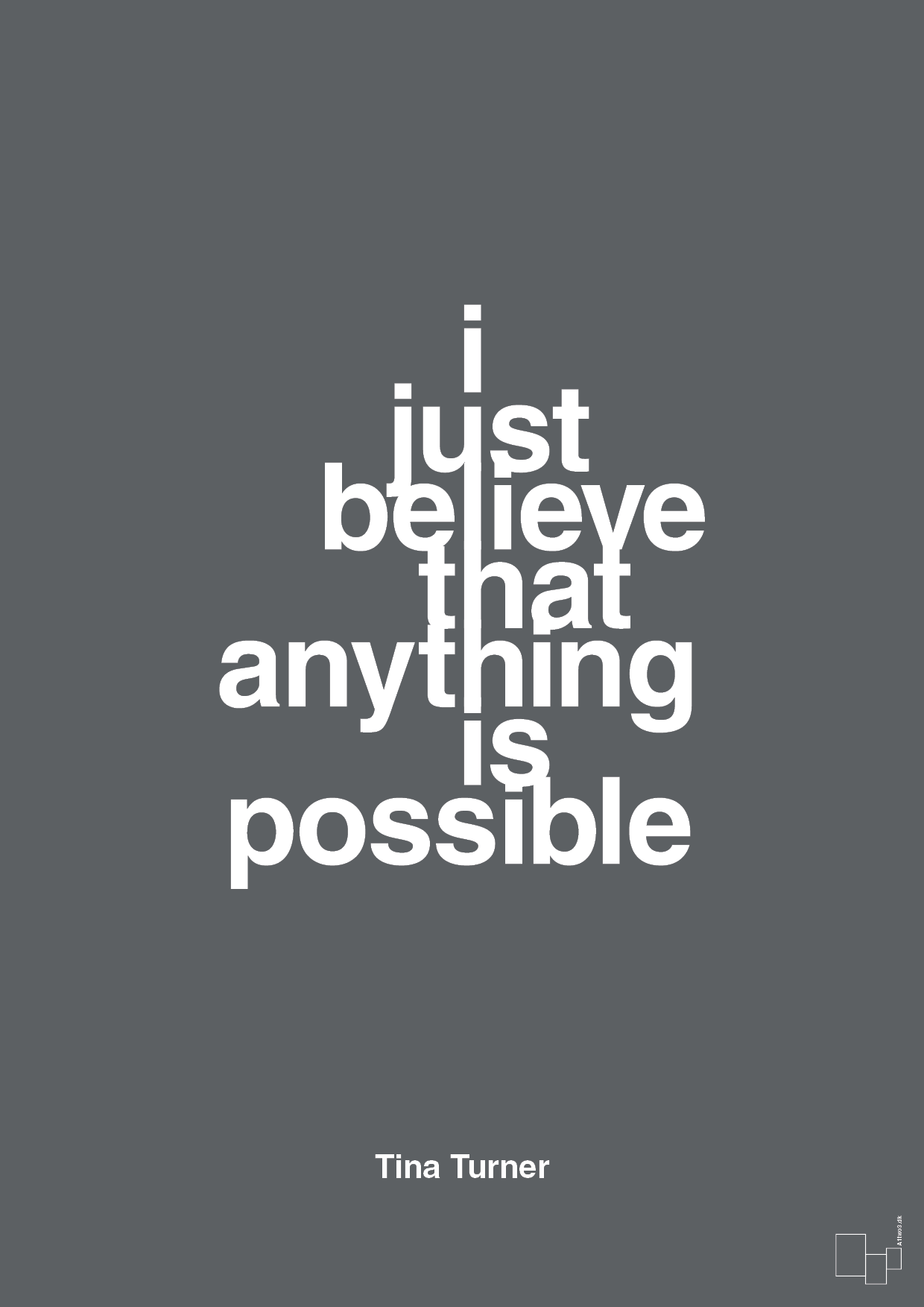 plakat: i just believe that anything is possible - graphic charcoal-Musiker-A1two3