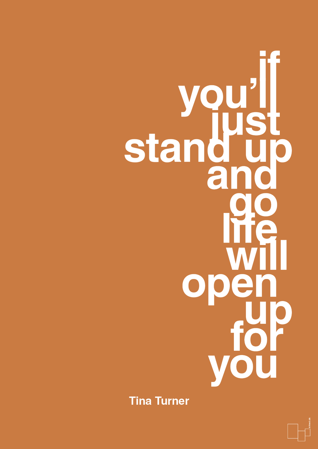 plakat: if you’ll just stand up and go life will open up for you - rumba orange-Musiker-A1two3