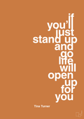 plakat: if you’ll just stand up and go life will open up for you - rumba orange-Musiker-A1two3