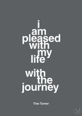 plakat: i am pleased with my life with the journey - graphic charcoal-Musiker-A1two3