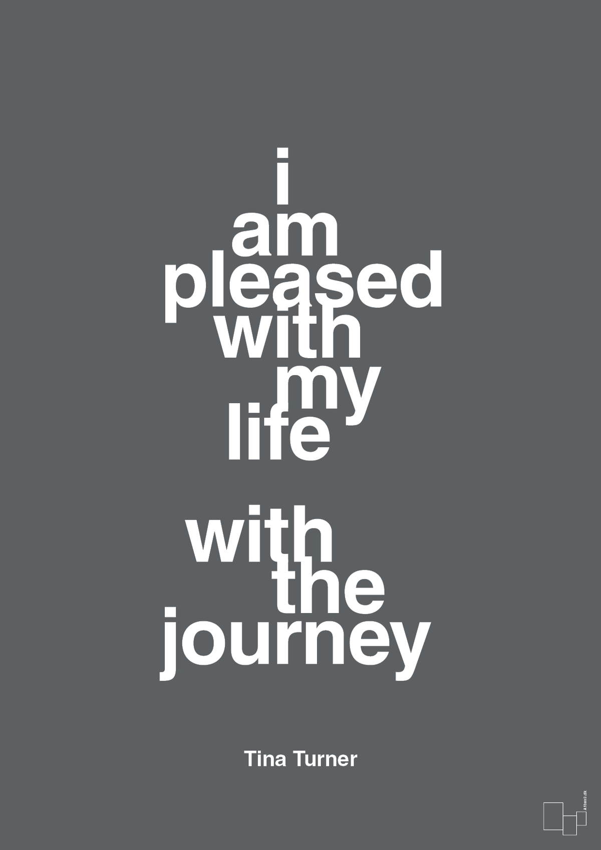 plakat: i am pleased with my life with the journey - graphic charcoal-Musiker-A1two3