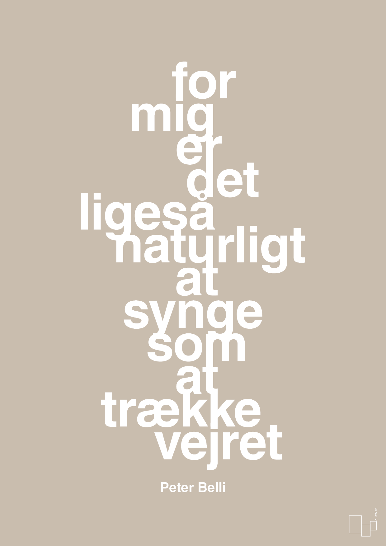 plakat: for mig er det ligeså naturligt at synge som at trække vejret - creamy mushroom-Musiker-A1two3