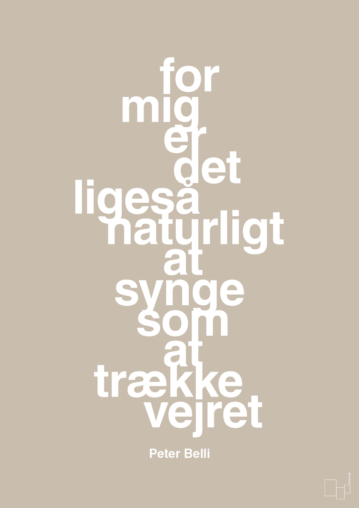 plakat: for mig er det ligeså naturligt at synge som at trække vejret - creamy mushroom-Musiker-A1two3