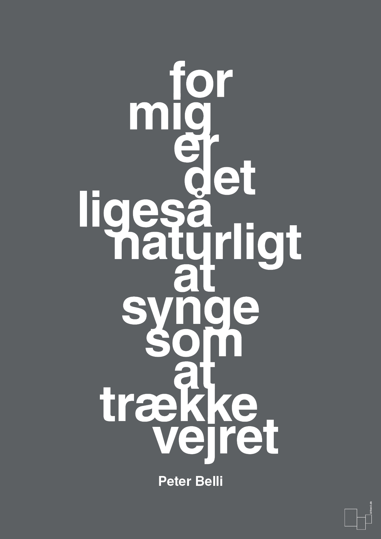 plakat: for mig er det ligeså naturligt at synge som at trække vejret - graphic charcoal-Musiker-A1two3