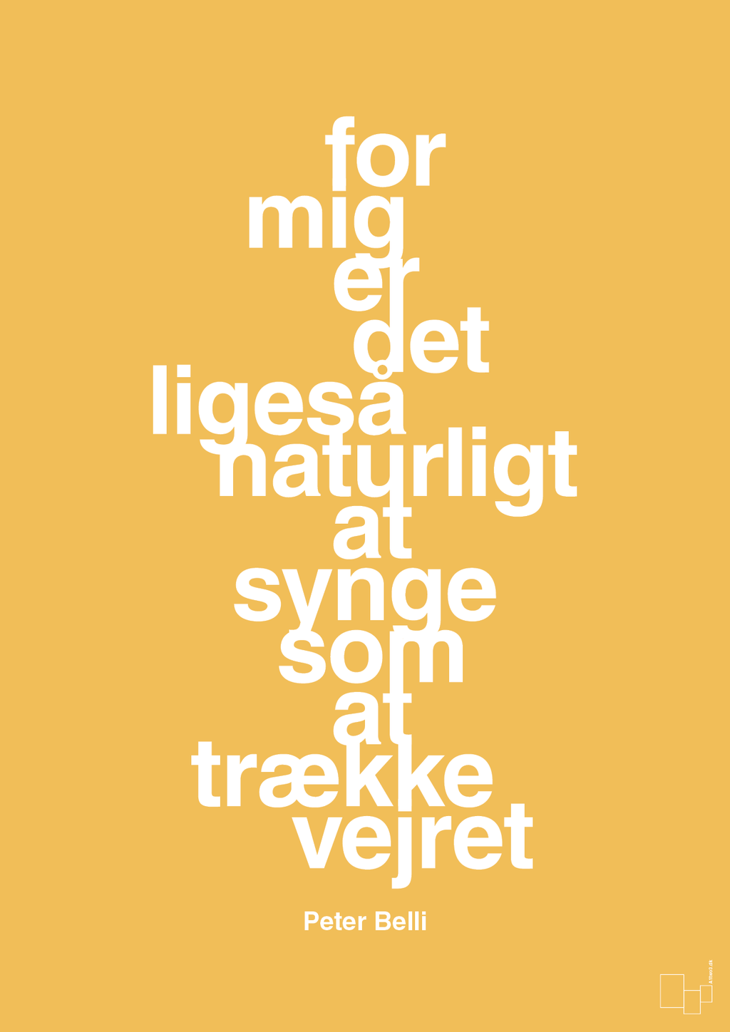 plakat: for mig er det ligeså naturligt at synge som at trække vejret - honeycomb-Musiker-A1two3