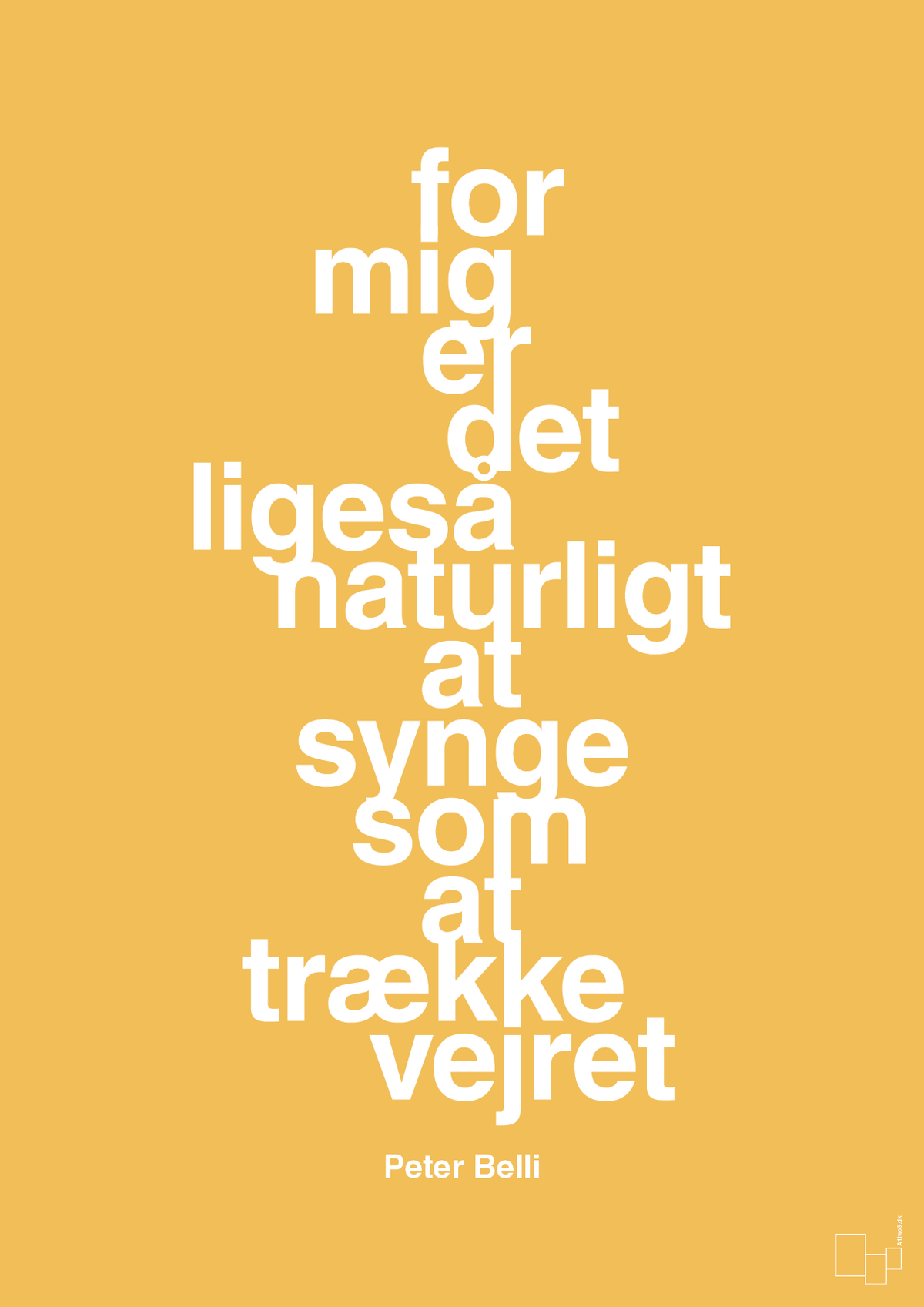 plakat: for mig er det ligeså naturligt at synge som at trække vejret - honeycomb-Musiker-A1two3
