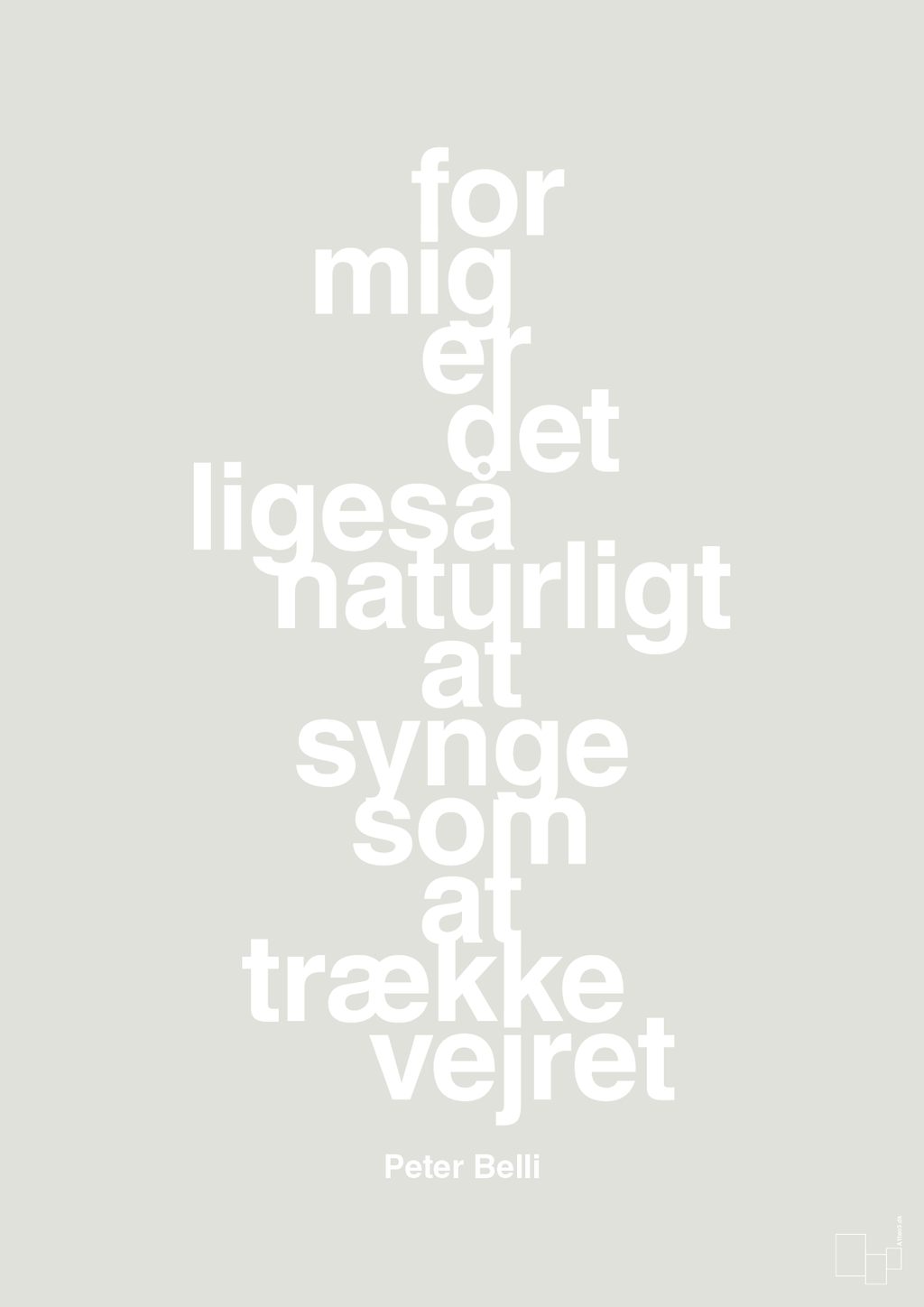 plakat: for mig er det ligeså naturligt at synge som at trække vejret - painters white-Musiker-A1two3