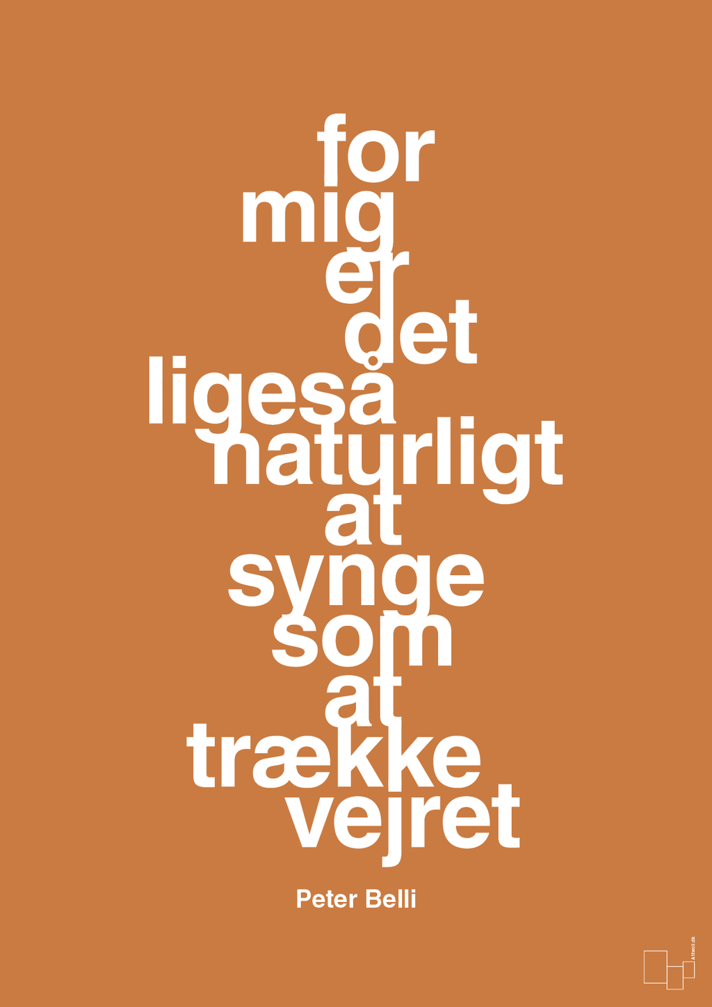 plakat: for mig er det ligeså naturligt at synge som at trække vejret - rumba orange-Musiker-A1two3