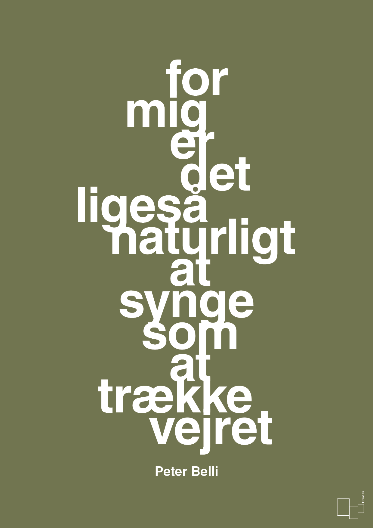 plakat: for mig er det ligeså naturligt at synge som at trække vejret - secret meadow-Musiker-A1two3