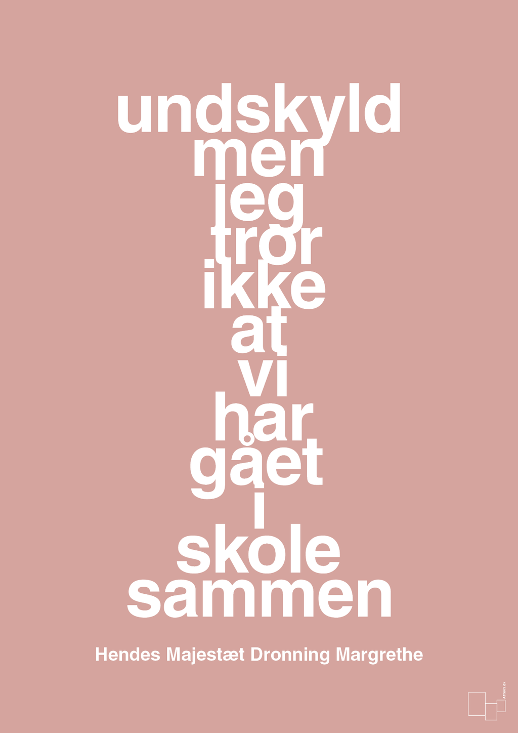 plakat: undskyld men jeg tror ikke at vi har gået i skole sammen - bubble shell-Royale-A1two3