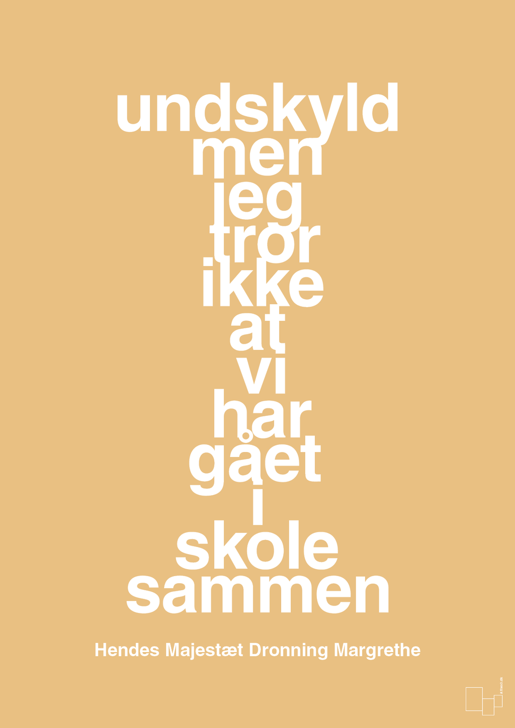 plakat: undskyld men jeg tror ikke at vi har gået i skole sammen - charismatic-Royale-A1two3