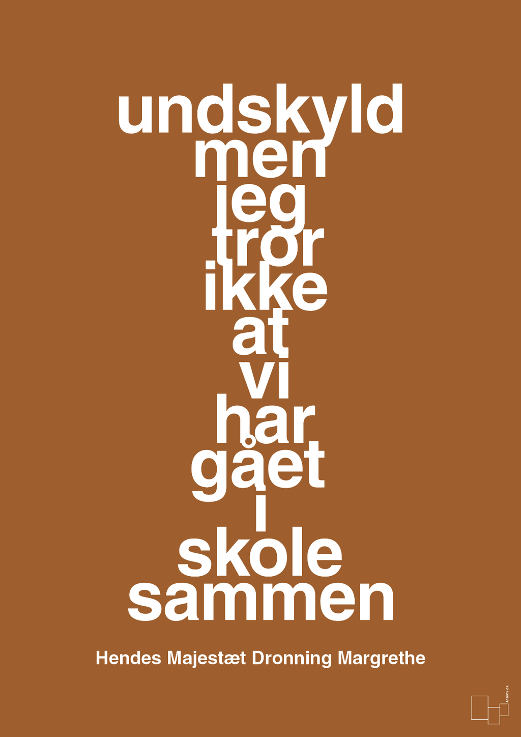 plakat: undskyld men jeg tror ikke at vi har gået i skole sammen - cognac-Royale-A1two3