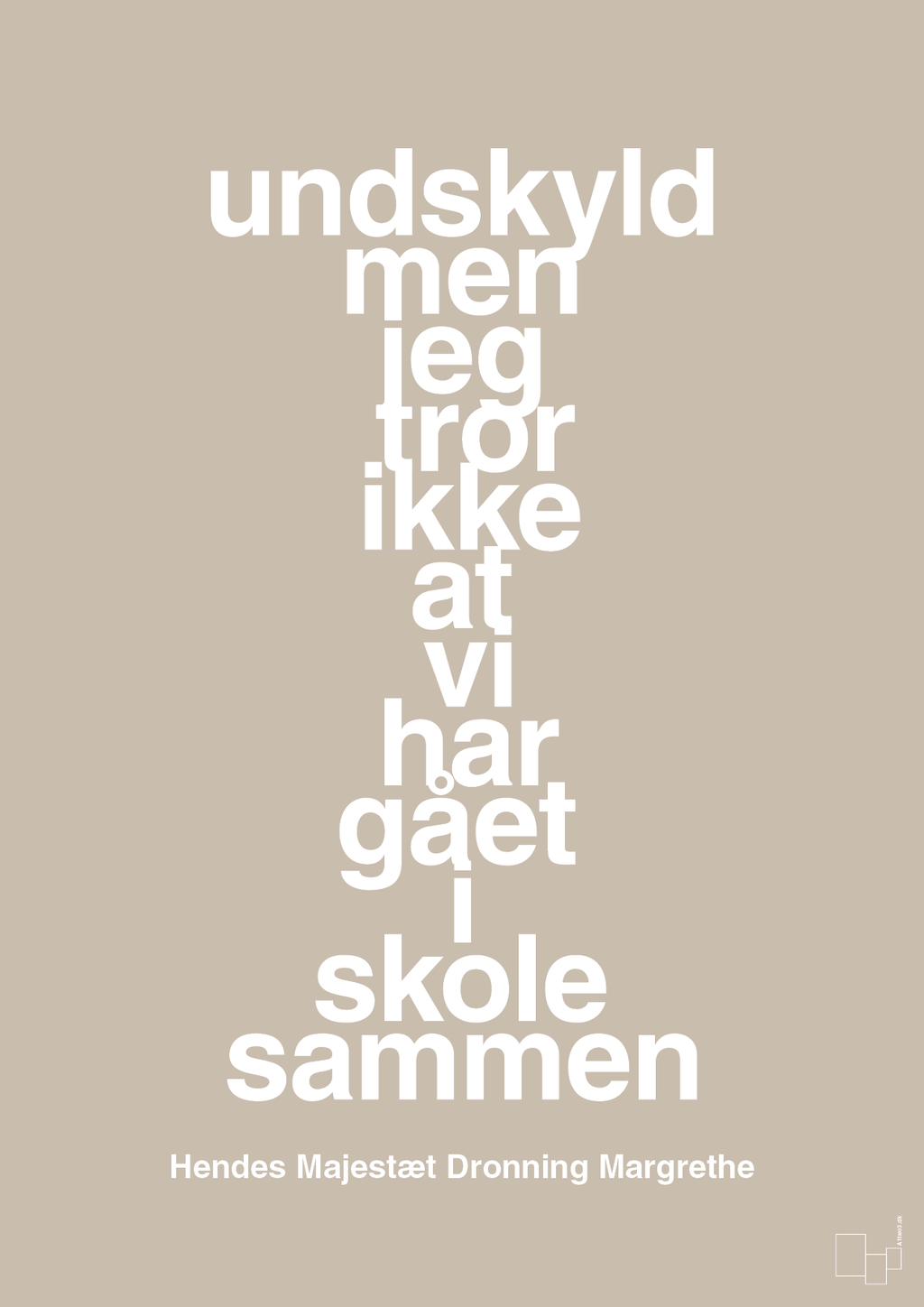 plakat: undskyld men jeg tror ikke at vi har gået i skole sammen - creamy mushroom-Royale-A1two3