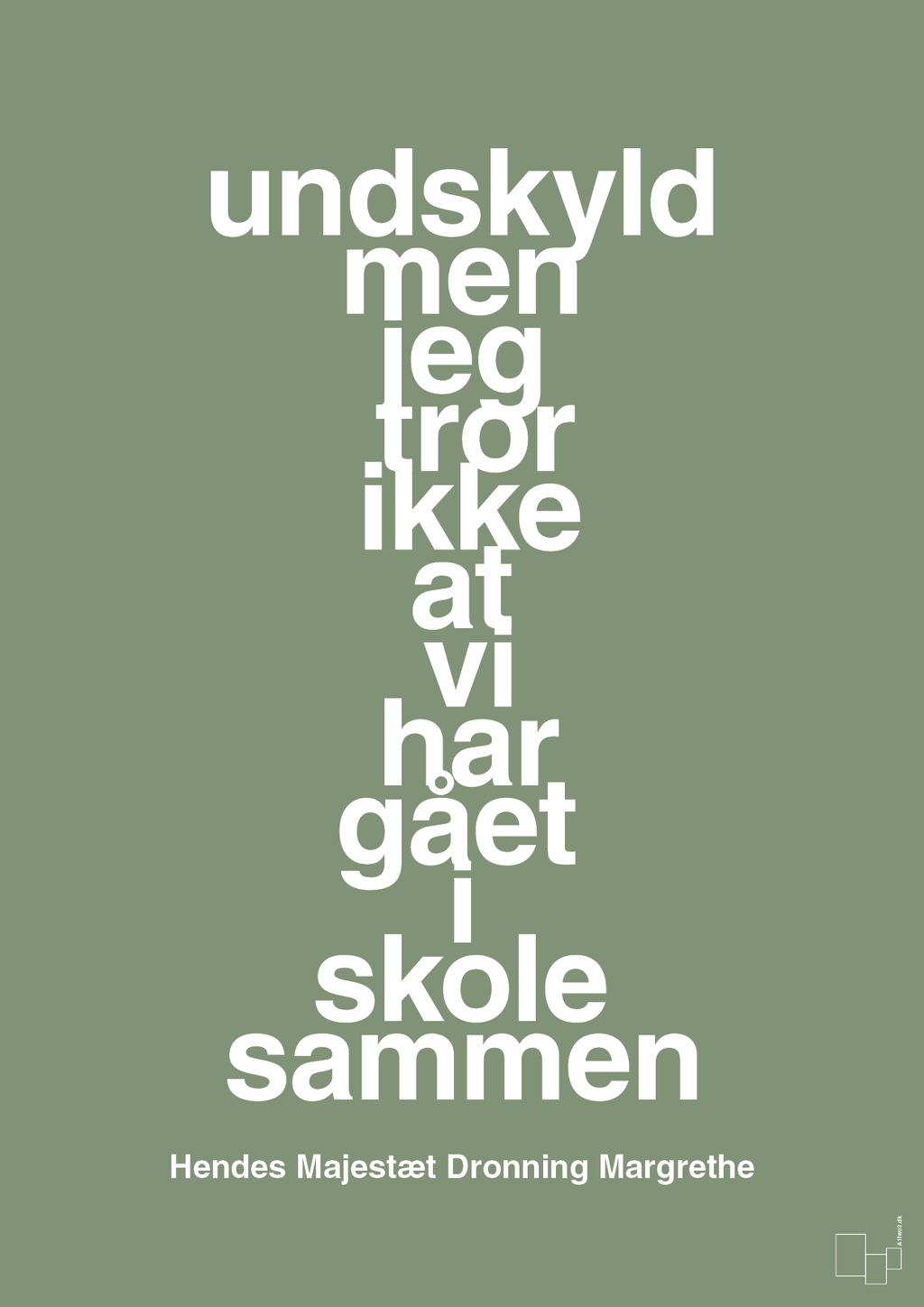plakat: undskyld men jeg tror ikke at vi har gået i skole sammen - jade-Royale-A1two3