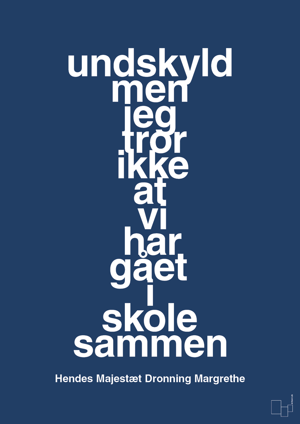 plakat: undskyld men jeg tror ikke at vi har gået i skole sammen - lapis blue-Royale-A1two3