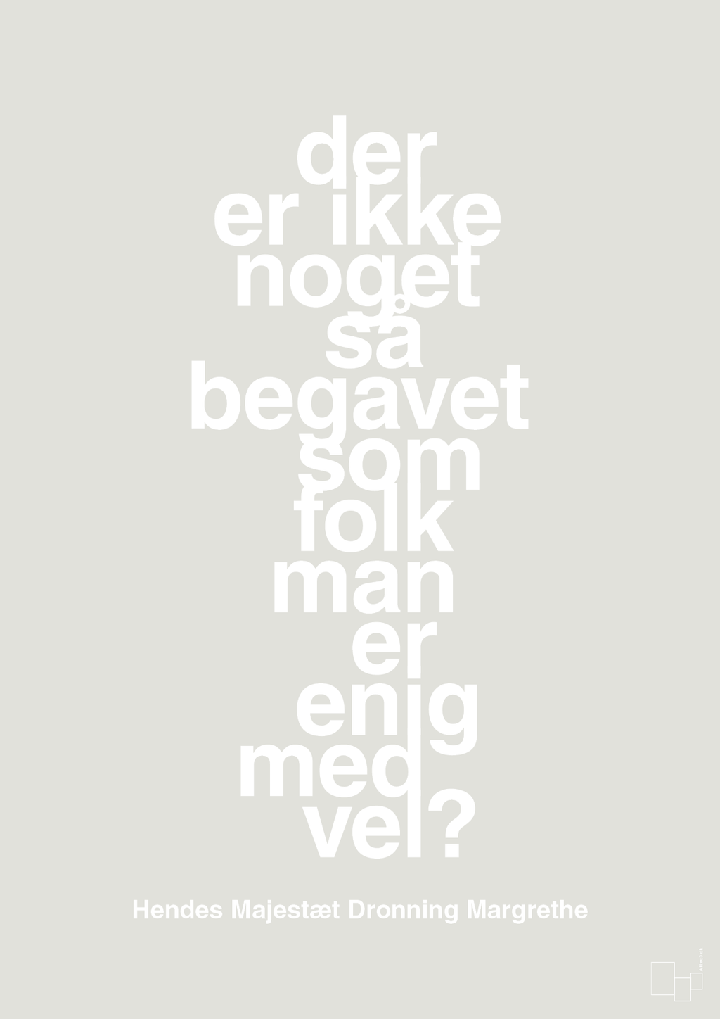plakat: der er ikke noget så begavet som folk man er enig med vel - painters white-Royale-A1two3