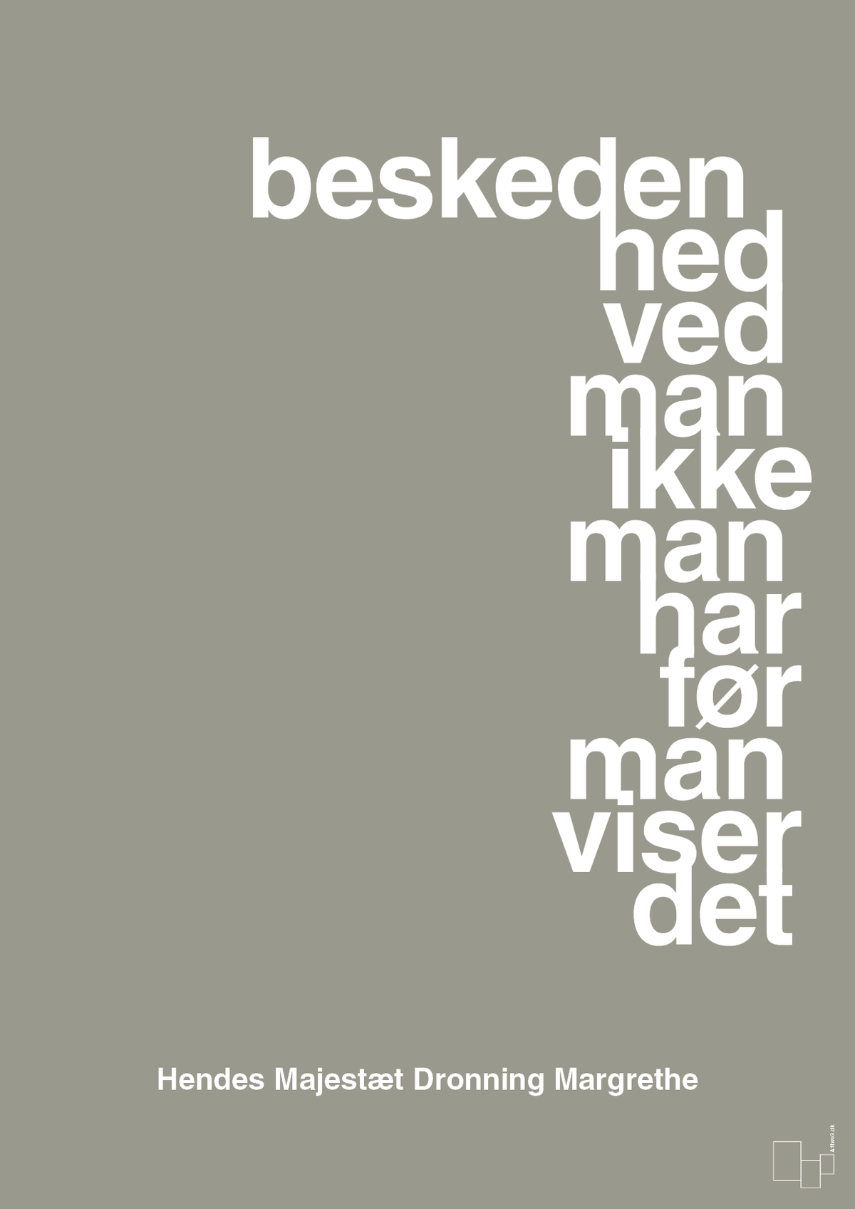 plakat: beskedenhed ved man ikke, man har før man viser det - battleship gray-Royale-A1two3