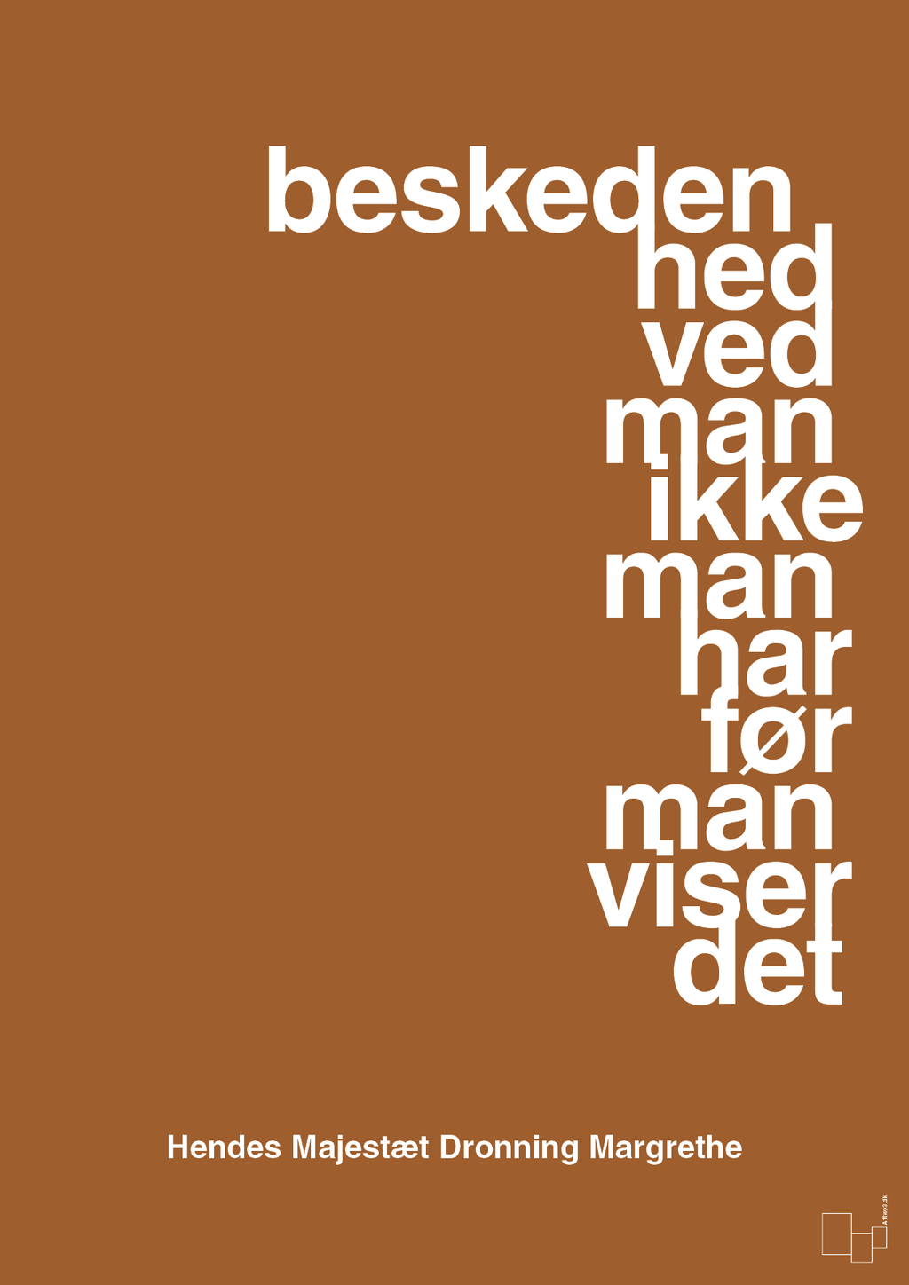 plakat: beskedenhed ved man ikke, man har før man viser det - cognac-Royale-A1two3