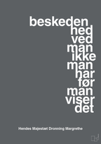 plakat: beskedenhed ved man ikke, man har før man viser det - graphic charcoal-Royale-A1two3