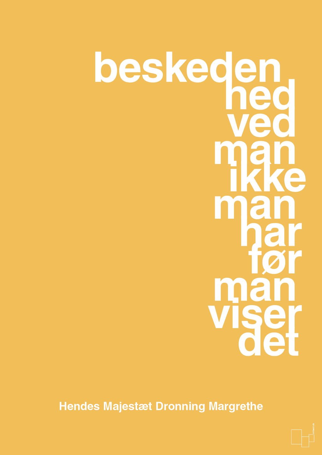 plakat: beskedenhed ved man ikke, man har før man viser det - honeycomb-Royale-A1two3