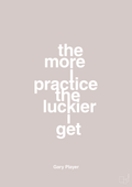 plakat: the more i practice the luckier i get - broken beige-Golf-A1two3