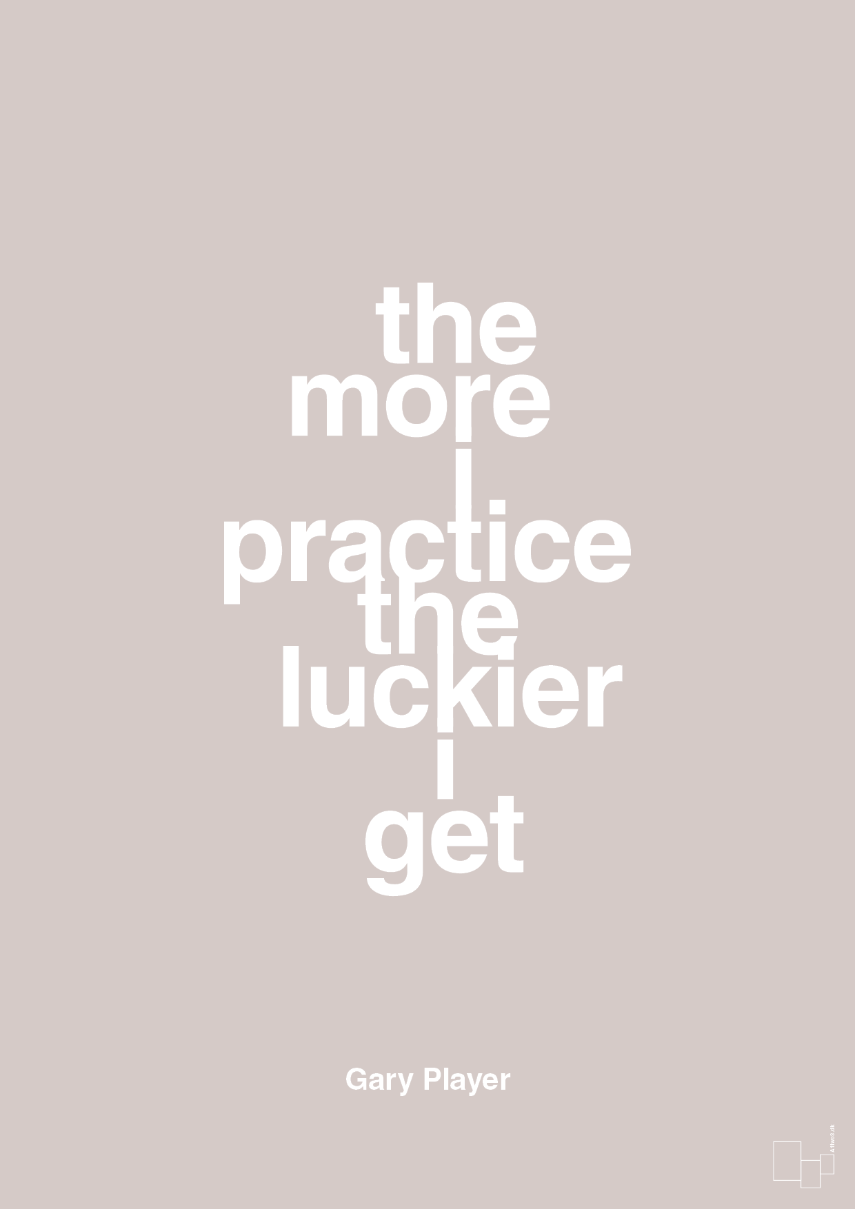 plakat: the more i practice the luckier i get - broken beige-Golf-A1two3
