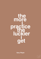 plakat: the more i practice the luckier i get - cider spice-Golf-A1two3