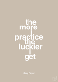 plakat: the more i practice the luckier i get - creamy mushroom-Golf-A1two3