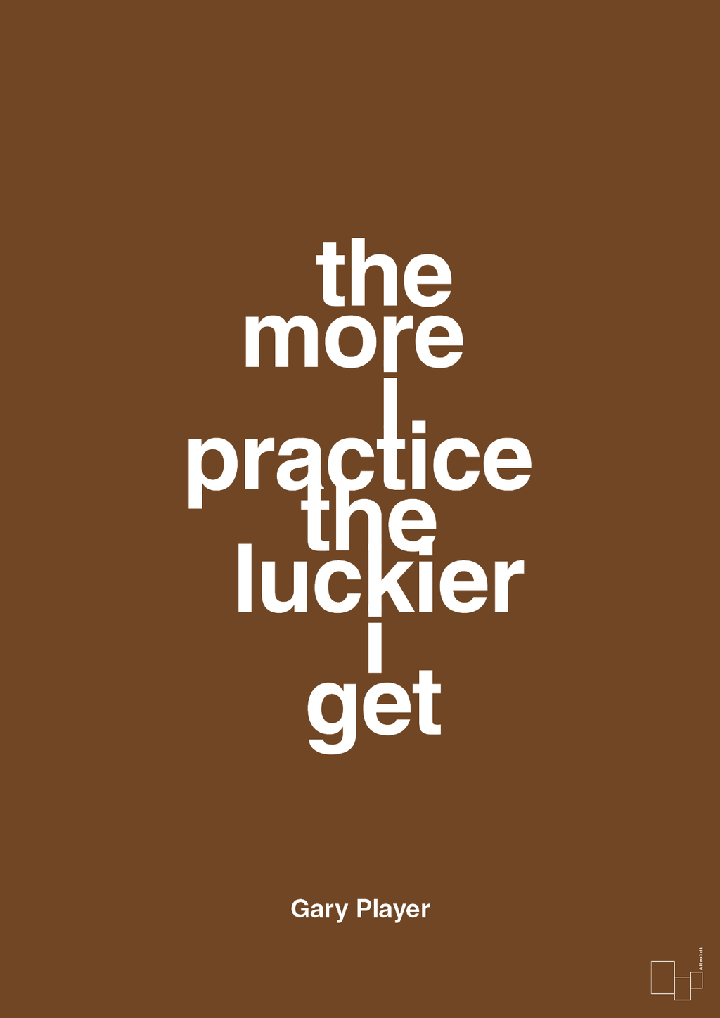 plakat: the more i practice the luckier i get - dark brown-Golf-A1two3