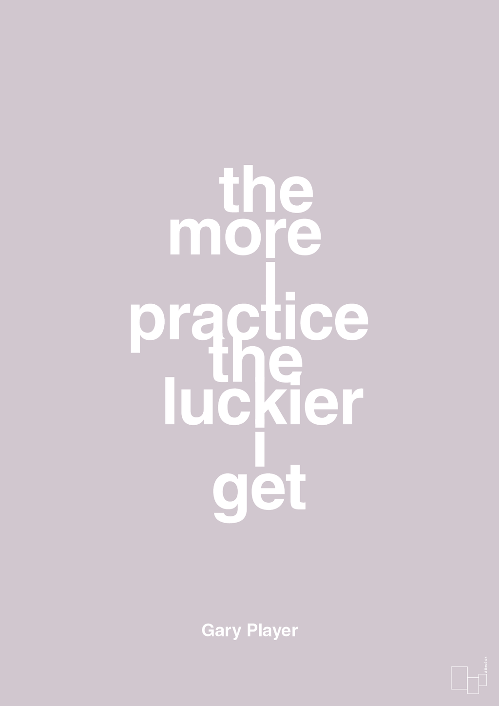 plakat: the more i practice the luckier i get - dusty lilac-Golf-A1two3
