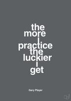 plakat: the more i practice the luckier i get - graphic charcoal-Golf-A1two3