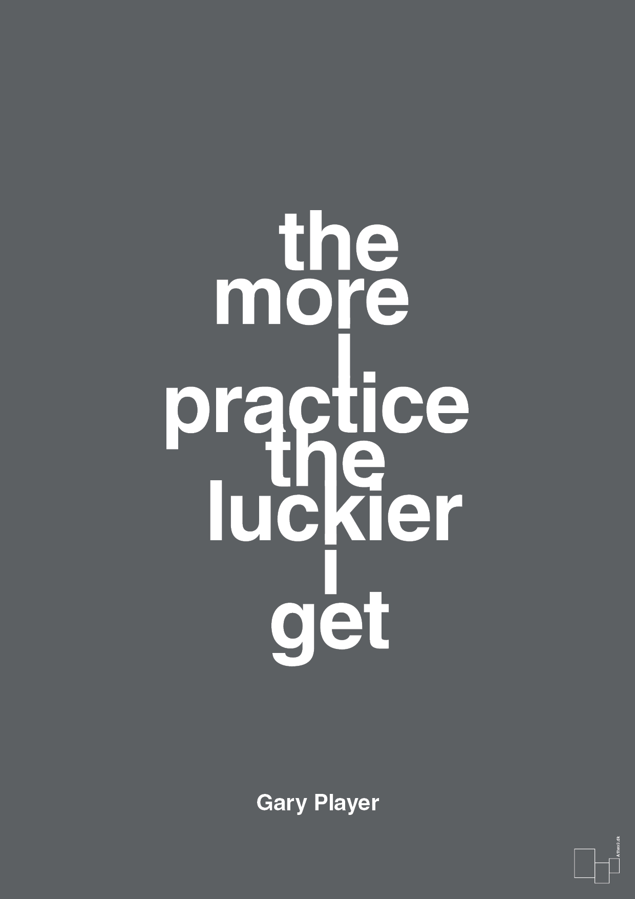 plakat: the more i practice the luckier i get - graphic charcoal-Golf-A1two3